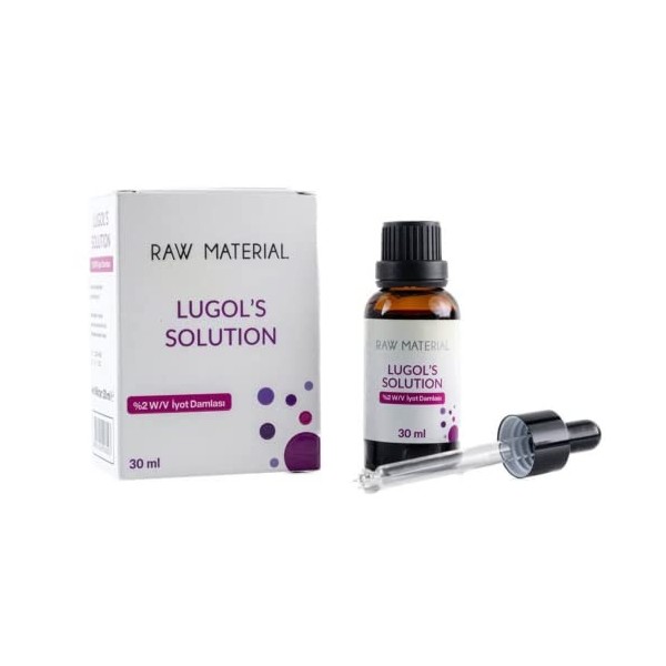 Solution de Lugol - Raw Material Lugols Solution İyot - 30 ml - % 5 % 2 - Gouttes diode hautement dosées - Sans alcool - Go