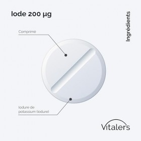 Vitalers Iode 200 µg - 120 Comprimés, Végétalien, 4 mois de Supplémentation, Sans Conservateur, Composition Pure
