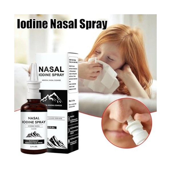 Spray nasal à liode avec acide fulvique pour lhomme, 100 % minéral naturel, nettoyage nasal pour lair sec, voyage et usage Iode