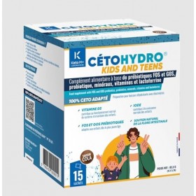 CETOHYDROKIDS Hydratation & Immunité Enfant – Sans Sucre – Électrolytes, Probiotiques & Lactoferrine – Saveur Pêche– 15 Sache...