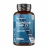 Magnesium complex 490mg Magnesium Bisglycinate, Citrate, Malate et Taurate 4 Types 180 Gélules, 6 mois dApprovisionnement,