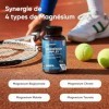Magnesium complex 490mg Magnesium Bisglycinate, Citrate, Malate et Taurate 4 Types 180 Gélules, 6 mois dApprovisionnement,