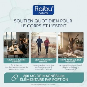 Magnésium Bisglycinate - 240 gélules, 300 mg de magnésium élémentaire par portion - Stress & Fatigue - Absorption optimale & 