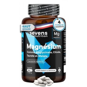 Magnésium Bisglycinate + Citrate, Malate et Taurate – Complexe de Magnésium 4 en 1 418 mg – 180 Comprimés 6 Mois – Haute 