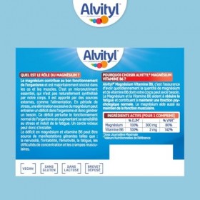 Alvityl Magnésium 300mg + Vitamine B6 - Libération Prolongée - Diffusion lente et progressive - Magnésium dorigine Marine - ...