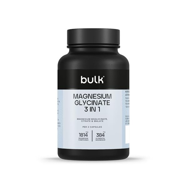Bulk Magnésium 3-en-1 Complexe | 900mg à haute absorption | Complément magnésium triple force bisglycinate, citrate, malate |