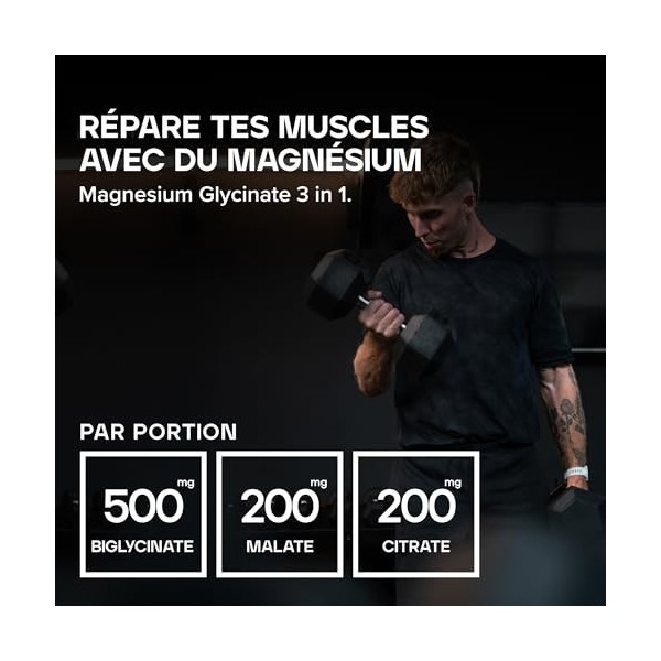 Bulk Magnésium 3-en-1 Complexe | 900mg à haute absorption | Complément magnésium triple force bisglycinate, citrate, malate |