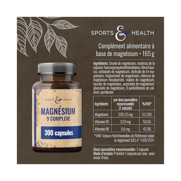 Magnesium Complex Hautement Dosé 400mg - [300x Gélules - 9 Composés de Magnésium] – Magnnésium Hautement Dosé Gélules – Magnn