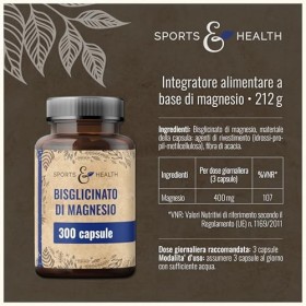 Magnésium Bisglycinate Gélules – 300 Gélules Hautement Dosées – Bisglycinate de Magnésium 400 mg par Portion Quotidienne – Vé