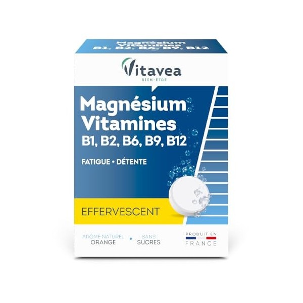 VITAVEA BIEN-ETRE - Magnésium - Vitamines B1. B2. B6. B9. B12 - Réduction de la Fatigue - Détente et Relaxation - 24 Comprimé...
