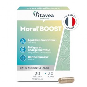 VITAVEA BIEN-ETRE - MoralBoost - Complément alimentaire stress, fatigue, charge mentale et bonne humeur - Magnésium, Vitamin