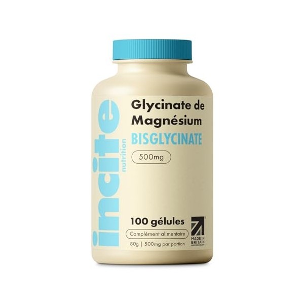 Magnesium bisglycinate – 500mg – Qualité Premium – Naturelle Haute Concentration 100 Capsules Véganes Approvisionnement de 3