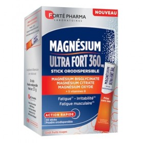 Forté Pharma - Magnésium Ultra Fort 360 - Energie booster, Irritabilité, Fatigue musculaire, Action rapide - 3 sources de mag