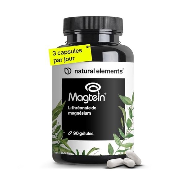 Magnesium L-Threonate Magtein® – 2000 mg de Magnésium par Dose Quotidienne – 90 Gélules pour 1 Mois – Soutient la Mémoire, 