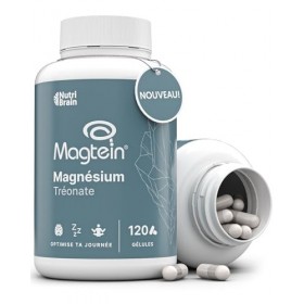 Magnésium L-Thréonate | Haute dose 2000 mg de Magtein® pur | Absorption optimale | 120 Gélules | Mémoire, Concentration, Somm