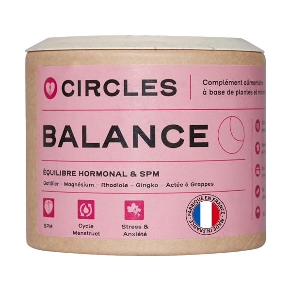 Circles Balance Complément SPM Femme Gattilier – Circles BALANCE | Rhodiole & Magnésium – Dérèglement Hormone œstrogène - Équ...