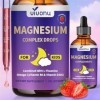 VivoNu Magnésium Gouttes Enfants – Magnésium Bisglycinate + Vitamines D3 K2 B12 B6, Oméga 3 et Calcium – 60 ml – Fraise