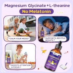VivoNu Magnésium Gouttes Enfants – Magnésium Bisglycinate + Vitamines D3 K2 B12 B6, Oméga 3 et Calcium – 60 ml – Fraise