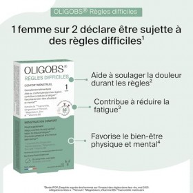 Oligobs Règles Difficiles Confort Menstruel 1 Cycles | Camomille, Fenouil, Gingembre, Magnésium & Vitamine B6 | Ressenti dès ...