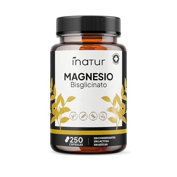 Bisglycinate de magnésium chélaté haute absorption – 360 mg élémentaire par dose quotidienne – 250 gélules véganes – Forme do
