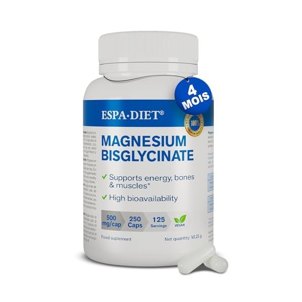 Bisglycinate de magnésium pur – Haute biodisponibilité et effet rapide – Sommeil réparateur, énergie, soutien osseux-musculai