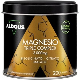 Magnésium Complex Triple - 2250 mg de magnésium - Bisglycinate, citrate et malate de magnésium - 200 gélules - 316,8mg élémen