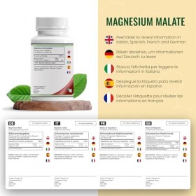 DW Magnesium Malate Capsules | 240 Supplements Malate de Magnésium Haute Teneur - 1 500 mg de Malate par Portion | Sans OGM S