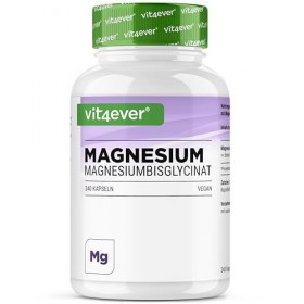 Bisglycinate de Magnésium - 240 Gélules - 300 mg de Magnésium Elémentaire par Dose journalière - Premium : Magnésium Chélaté 