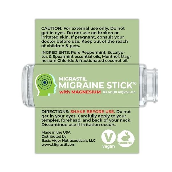 Migrastil Bâton de migraine avec magnésium