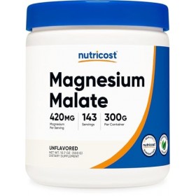 Nutricost Magnesium Malate Powder 300g - 420mg of Magnesium Per Serving - Non-GMO, Gluten Free**G Magnésium