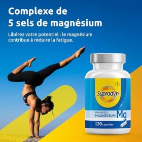 Supradyn® Advanced Magnesium Complex 5 en 1 - Anti Fatigue - Oxyde de Magnésium, Citrate, Bisglycinate, Malate, L-ascorbate, 