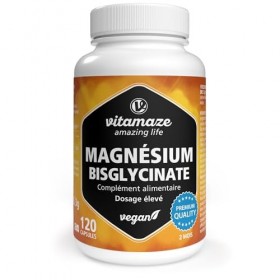 Magnésium Bisglycinate gélules hautement dosé & végétalien, 1500 mg en seulement 2 gélules dont 300 mg de magnésium élémentai