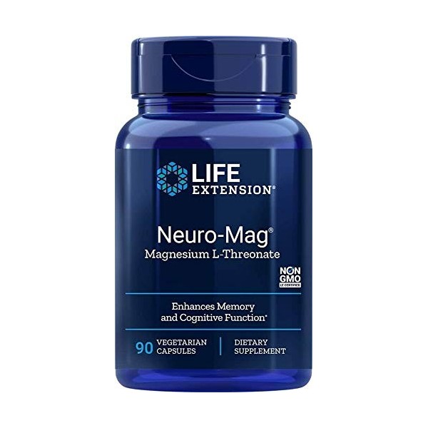 Life Extension, Neuro-Mag, 90 Capsules végétales, 144 mg de Magnésium et 2000 mg de Magnésium L-Thréonate par Dose, Sans Glut