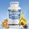 VivoNu Magnésium Bisglycinate | Magnésium Complexe 8 en 1, Haute Teneur 1000mg /j | 240 Gélules Vegan | Sommeil, Stress, Fati...