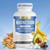 VivoNu Magnésium Bisglycinate | Magnésium Complexe 8 en 1, Haute Teneur 1000mg /j | 240 Gélules Vegan | Sommeil, Stress, Fati...