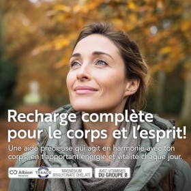 Magnesium Bisglycinate Chélaté PiùLife – 337,5 mg Magnésium Albion TRAACS avec Vitamines B6, B1 et B5 – Fonction Musculaire, 