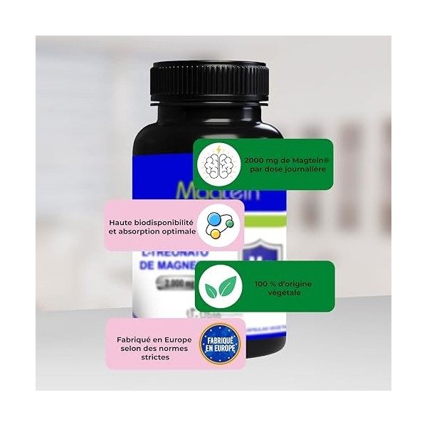 Magnésium L-Thréonate Magtein® 200 Mg - 90 Capsules - Haute Assimilation Cérébrale - Soutient Mémoire Et Concentration - Favo