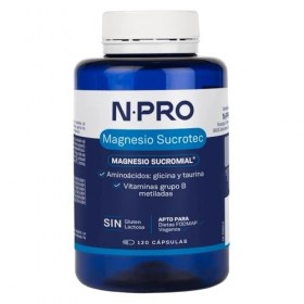 NPro Magnesium Sucrotec 120 gélules - Magnésium sucrosomial avec vitamines B et acides aminés - Haute absorption et biodispon
