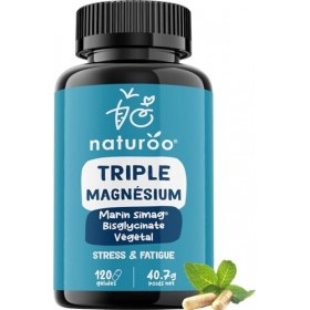 Triple Magnésium Bio - Végétal Laitue de Mer , Marin SiMAG®, Bisglycinate - 120 Gélules Vegan 2 à 4 mois - Haute Absorptio