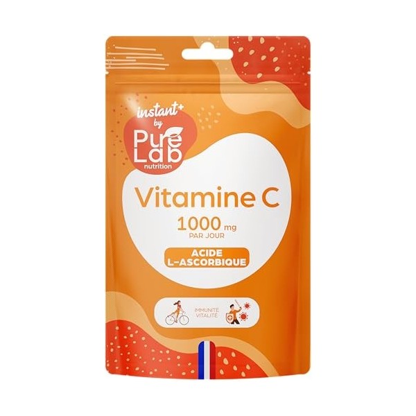 Vitamine C 1000mg/jour - Combat la Fatigue et Soutien Immunitaire - 30 Gélules végétales - Format de poche découverte, voy