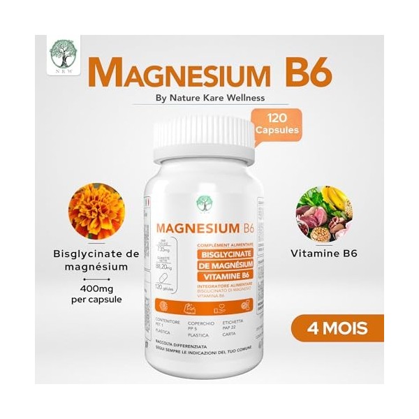 Magnesium Bisglycinate B6 | magnésium Bisglycinate + Vitamine b6 | mAgnesium Glycinate | maGnesium Citrate | magnesiúm Comple