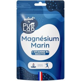 Magnésium Marin 300mg/jour + Vitamine B6 bioactive - Combat la Fatigue et le Stress - 30 Gélules végétales - Format de poch