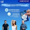 Magnésium Marin 300mg/jour + Vitamine B6 bioactive - Combat la Fatigue et le Stress - 30 Gélules végétales - Format de poch