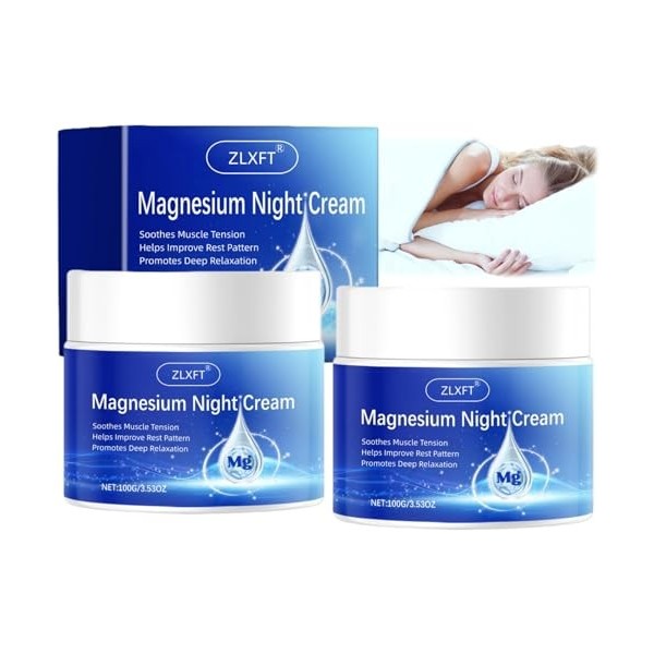 Crème de Magnésium pour Sommeil,2pcs Beurre de Magnésium pour Le Sommeil,Crème Au Magnésiumss,Crèmes de Sommeils Apaisantes a