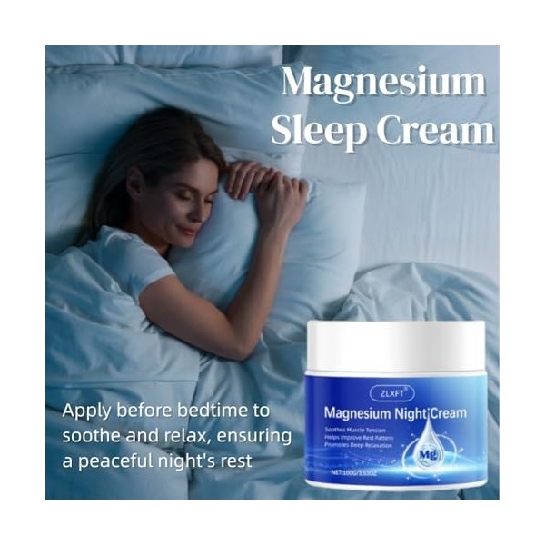 Crème de Magnésium pour Sommeil,2pcs Beurre de Magnésium pour Le Sommeil,Crème Au Magnésiumss,Crèmes de Sommeils Apaisantes a