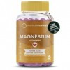 Citrate de magnésium Gommes 90 mg avec vitamine B6 - Saveur fraise - Énergie, muscles et système nerveux - Sans sucre - Végan