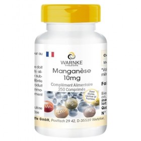 Manganèse 10mg - 250 comprimés - 10mg de manganèse par comprimé - Gluconate de manganèse - HAUTEMENT DOSÉ - Qualité pharmaceu