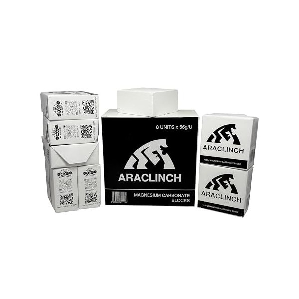 ARACLINCH -b : Bloc de magnésium 56gx8u, blocs de magnésium pour escalade, crossfit, gym, haltérophilie, callisthénie, craie 