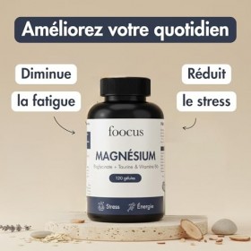 Magnésium Bisglycinate Complément Alimentaire - Vitamines, Minéraux et Compléments - Anti Fatigue Puissant Avec Vitamine B6 P