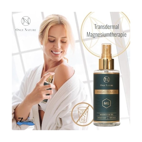 Huile de magnésium Zechstein Inside 150 ml – Magnésium pur naturel à 100% pour la peau – Détend, favorise un sommeil sain et ...